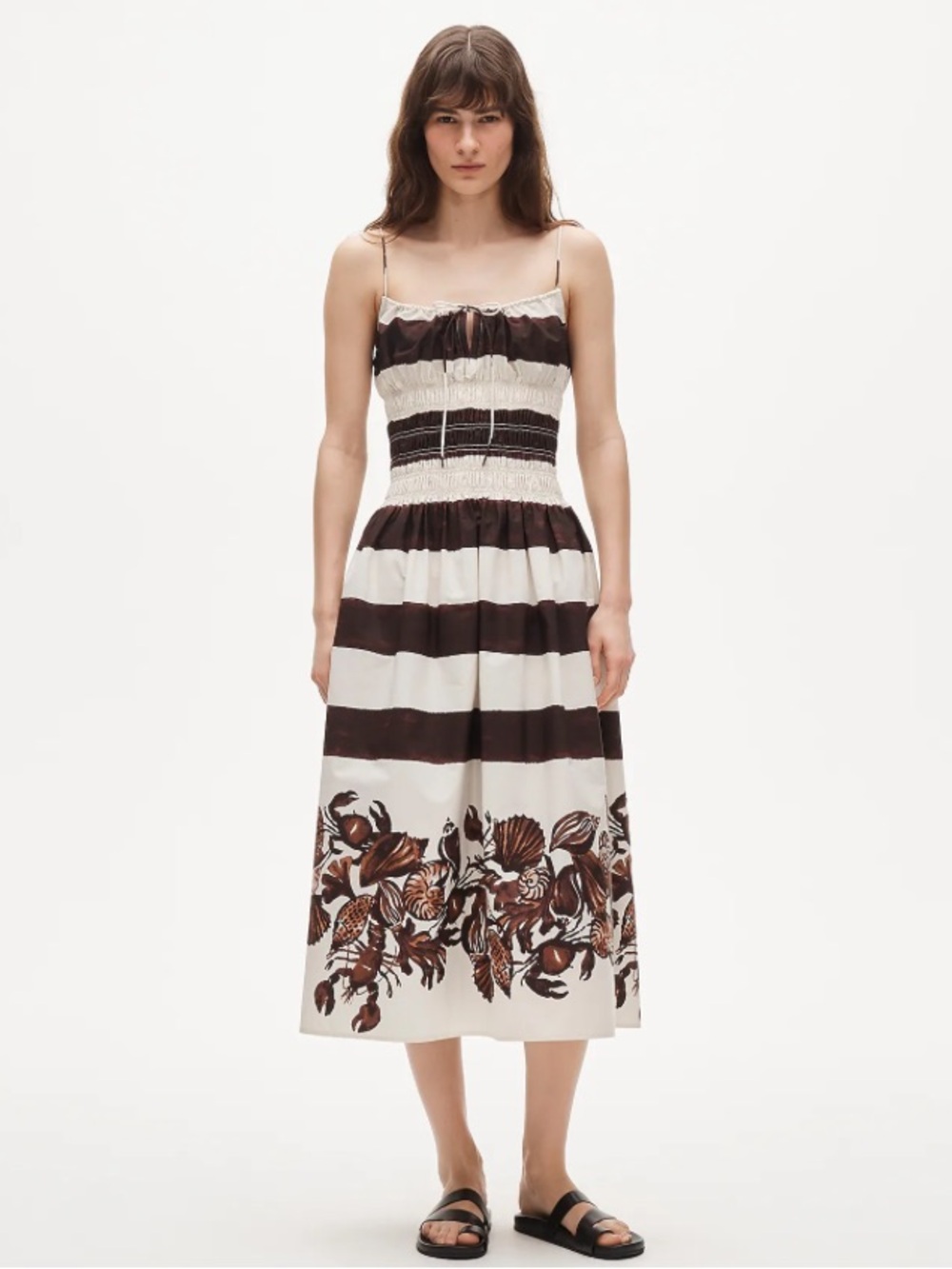 J crew Reverie dress in lobster & seashell print